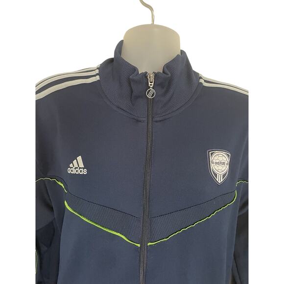 Adidas Adipure Clima365 Track Jacket Size XL Navy Blue Soccer Full Zip - Picture 2 of 7